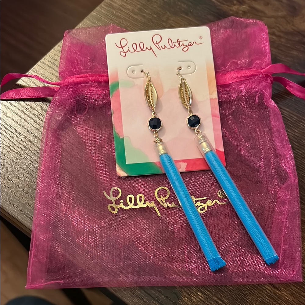 Lilly Pulitzer Vibrant Blue Tassel Earrings
